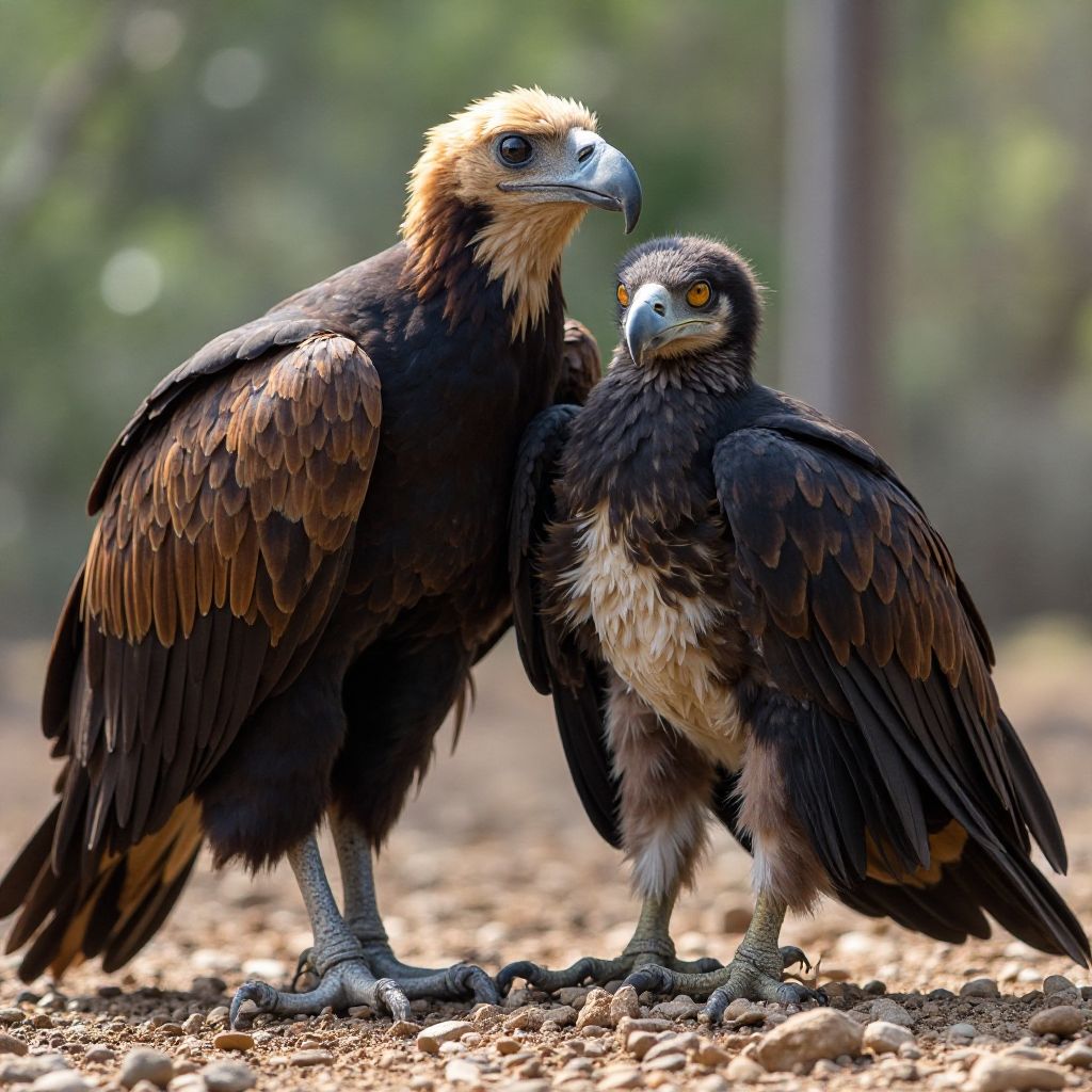 California condor breeding program with chicks and parents